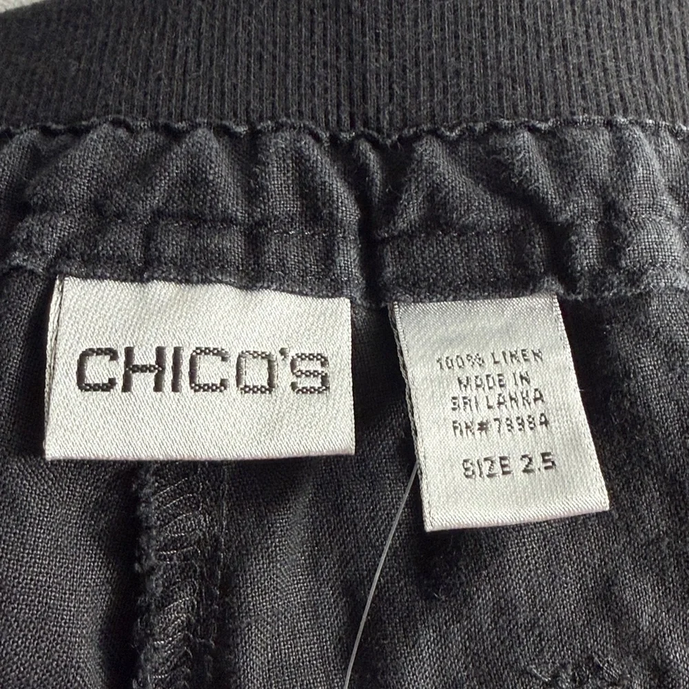 Chico’s NEW The Ultimate Fit Black Linen Cropped Pants Size 2.5 or L or 14